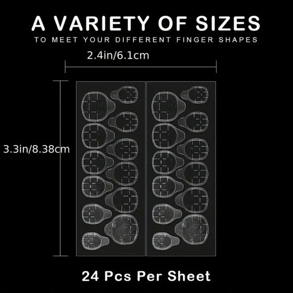 24PCS Press On Nails Long Fake Nails Coffin Full Cover, Shining Colorful - Picture 5 of 8